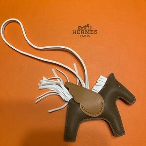 Brown and White Rodeo Pegasus Horse Bag Charm